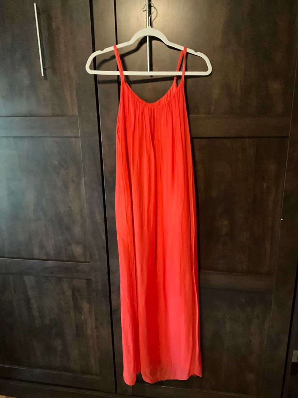 Italian Silk Blend Red Maxi Dress - Picture 6 of 6